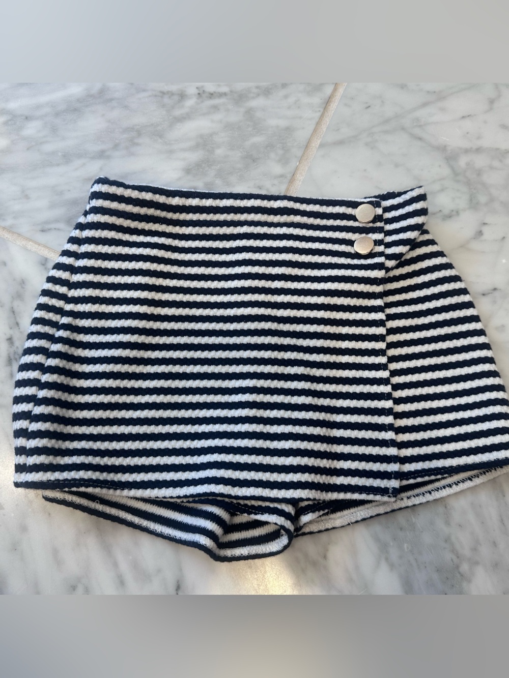 H&M Striped Navy and White Knit Skort